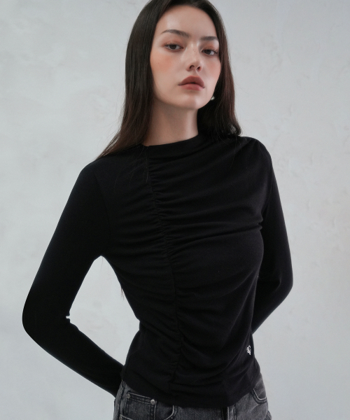 Vivacious(ビバシャス)の「Delash Long Sleeve - 3COL(Tシャツ/カットソー・レディース・ピンク/ブラック/アイボリー・FREE)」の5枚目の写真