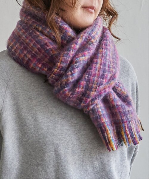 LBC（エルビーシー）の「MIX織 細幅マフラー（マフラー・レディース・グリーン/ネイビー/レッド・FREE）」の3枚目の写真