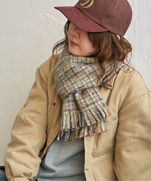 LBC（エルビーシー）の「MIX織 細幅マフラー（マフラー・レディース・グリーン/ネイビー/レッド・FREE）」の5枚目の写真