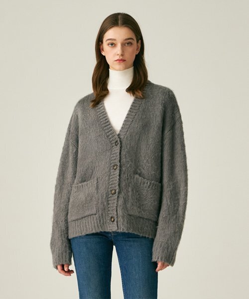 LADY VOLUME(レディーボリューム)の「SOFT BRUSH WOOL CARDIGAN_GREY(カーディガン/ボレロ・レディース・その他・FREE)」の1枚目の写真