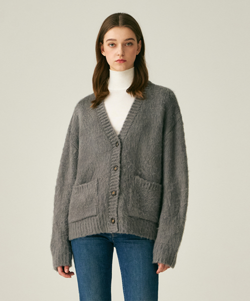 LADY VOLUME(レディーボリューム)の「SOFT BRUSH WOOL CARDIGAN_GREY(カーディガン/ボレロ・レディース・その他・FREE)」の2枚目の写真