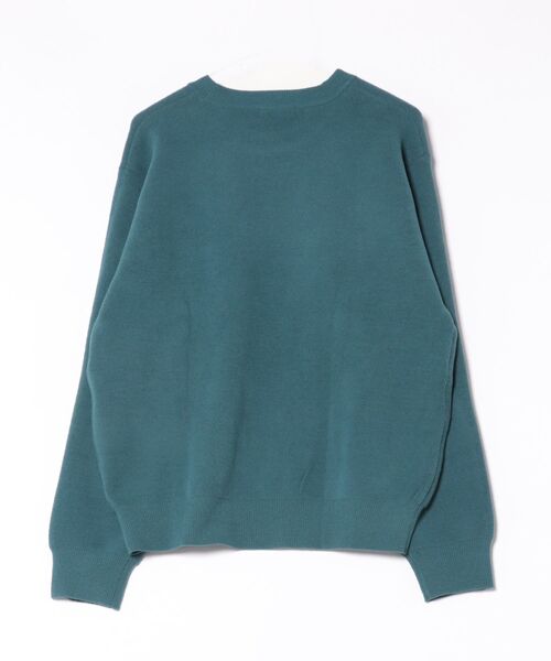 m.f.editorial(エムエフエディトリアル)の「【ハンドウォッシャブル ストレッチ】m.f.エディトリアル メンズ シェニールヤーン クルー ニット(ニット/セーター・メンズ・ライトグリーン/レッド・X-LARGE/MEDIUM/LARGE)」の12枚目の写真