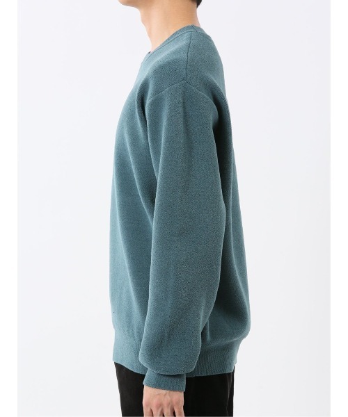 m.f.editorial(エムエフエディトリアル)の「【ハンドウォッシャブル ストレッチ】m.f.エディトリアル メンズ シェニールヤーン クルー ニット(ニット/セーター・メンズ・ライトグリーン/レッド・X-LARGE/MEDIUM/LARGE)」の15枚目の写真