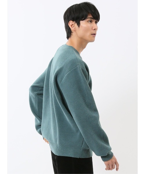 m.f.editorial(エムエフエディトリアル)の「【ハンドウォッシャブル ストレッチ】m.f.エディトリアル メンズ シェニールヤーン クルー ニット(ニット/セーター・メンズ・ライトグリーン/レッド・X-LARGE/MEDIUM/LARGE)」の21枚目の写真