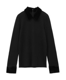 CLANE | 【CLANE/クラネ】VELOR COLLAR KNIT TOPS/ベロアカラーニットトップス(ニット/セーター)