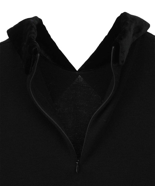 CLANE（クラネ）の「【CLANE/クラネ】VELOR COLLAR KNIT TOPS/ベロアカラーニットトップス（ニット/セーター・レディース・ブラウン/ブラック/グレー・1）」の6枚目の写真