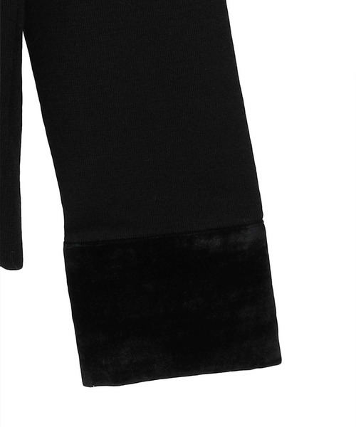 CLANE（クラネ）の「【CLANE/クラネ】VELOR COLLAR KNIT TOPS/ベロアカラーニットトップス（ニット/セーター・レディース・ブラウン/ブラック/グレー・1）」の7枚目の写真