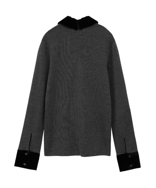 CLANE（クラネ）の「【CLANE/クラネ】VELOR COLLAR KNIT TOPS/ベロアカラーニットトップス（ニット/セーター・レディース・ブラウン/ブラック/グレー・1）」の10枚目の写真