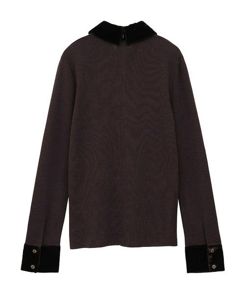 CLANE（クラネ）の「【CLANE/クラネ】VELOR COLLAR KNIT TOPS/ベロアカラーニットトップス（ニット/セーター・レディース・ブラウン/ブラック/グレー・1）」の16枚目の写真
