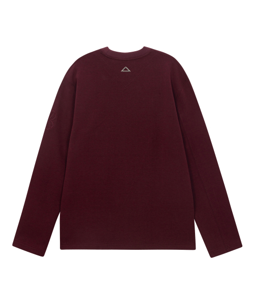 UNGIMMICK(アンジミック)の「DIAGONAL SEAM LONG SLEEVE T-SHIRT (BURGUNDY)(Tシャツ/カットソー・メンズ・その他・MEDIUM/LARGE)」の2枚目の写真