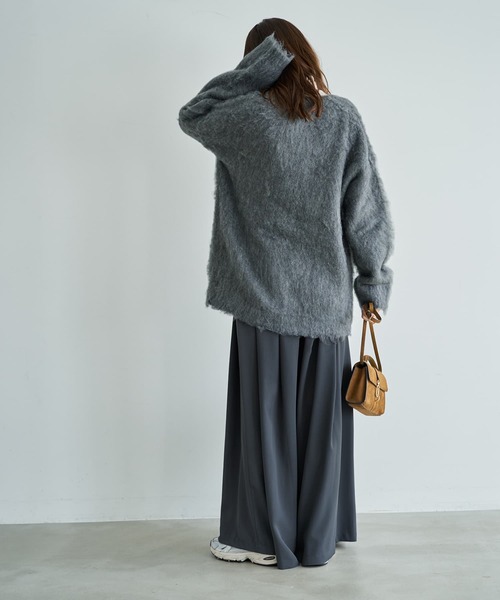 STYLE DELI(スタイルデリ)の「【LUXE】毛起こしブークレジャケット風カーディガン(カーディガン/ボレロ・レディース・ブラウン/グレイッシュベージュ/ダークグレー・FREE)」の20枚目の写真