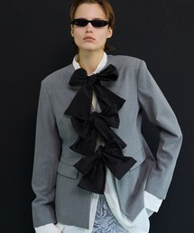 MAISON SPECIAL | No-Collar 2WAY Ribbon Jacket/ノーカラー2WAYリボンジャケット(テーラードジャケット)