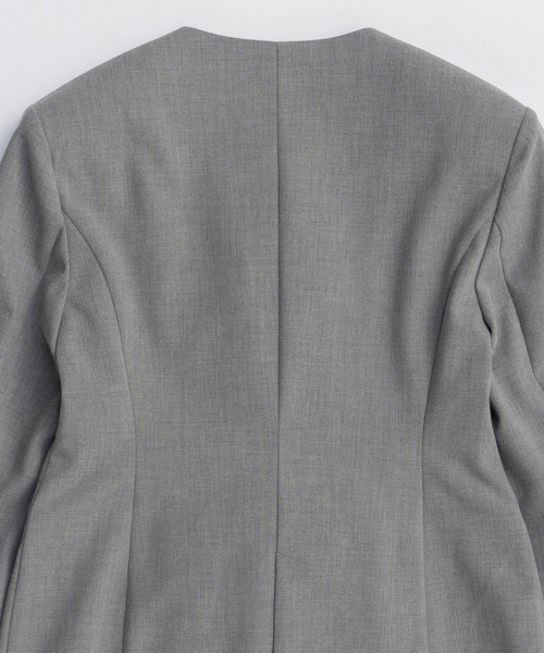 MAISON SPECIAL（メゾンスペシャル）の「No-Collar 2WAY Ribbon Jacket/ノーカラー2WAYリボンジャケット（テーラードジャケット・レディース・ブラック/グレー・FREE）」の21枚目の写真