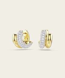SWAROVSKI（スワロフスキー）の「【公式】【スワロフスキー】Dextera フープピアス, ラウンドカット, ミニ, ホワイト, ゴールドトーン・プレーティング（バングル/リストバンド）」
