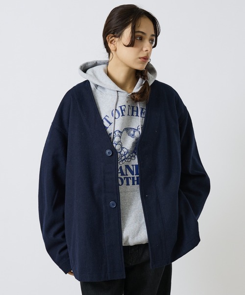 ABAHOUSE（アバハウス）の「【LUCEBER/ルースバー】 WOOL LINER COAT/ウールノーカラーライナーコート（ノーカラージャケット・メンズ・チャコールグレー/ネイビー・M/L）」の5枚目の写真