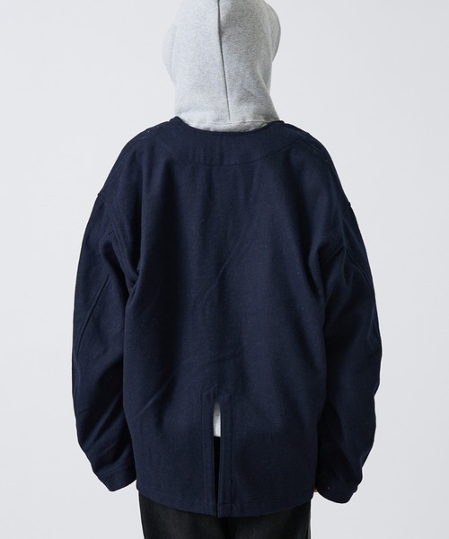 ABAHOUSE（アバハウス）の「【LUCEBER/ルースバー】 WOOL LINER COAT/ウールノーカラーライナーコート（ノーカラージャケット・メンズ・チャコールグレー/ネイビー・M/L）」の7枚目の写真