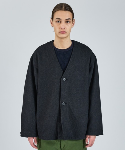 ABAHOUSE（アバハウス）の「【LUCEBER/ルースバー】 WOOL LINER COAT/ウールノーカラーライナーコート（ノーカラージャケット・メンズ・チャコールグレー/ネイビー・M/L）」の12枚目の写真