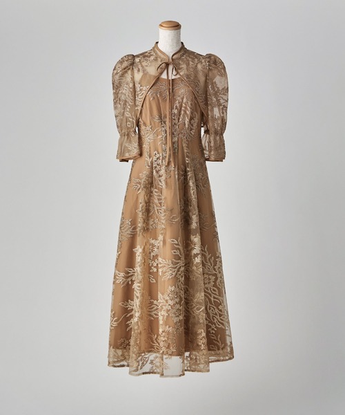 グラデーションレースボレロ＆ウエストタックフレアドレス（ドレス