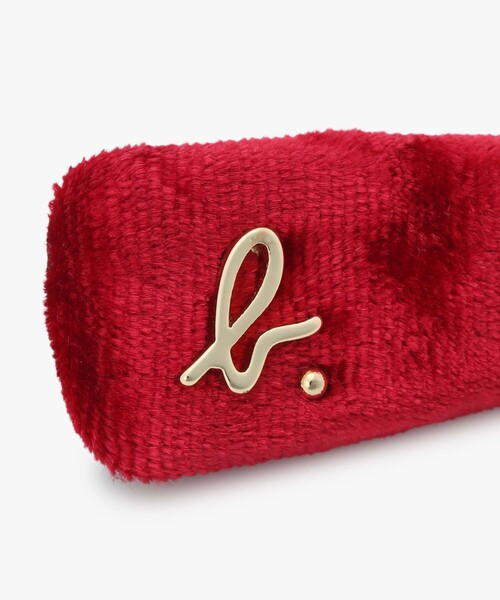 agnes b.（アニエスベー）の「キッズ "b." ロゴ ベロア ヘアピン（ヘアゴム・キッズ・ピンク・FREE）」の3枚目の写真