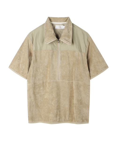 Military Terry Half Zip (Beige)