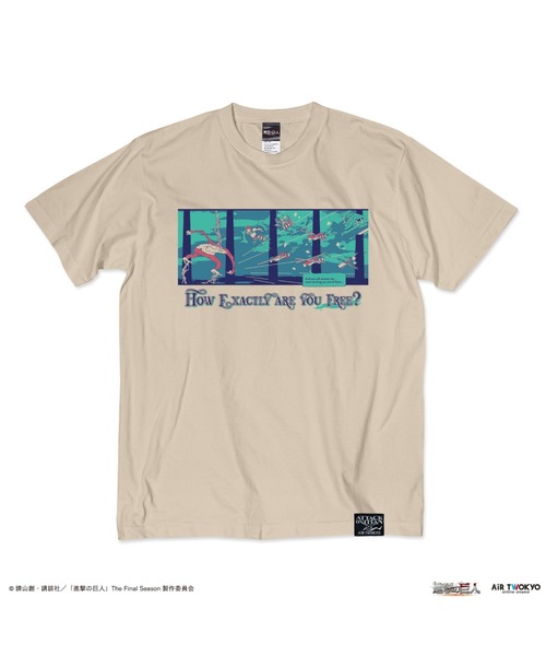 AIR TWOKYO(エアトゥーキョー)の「TVアニメ『進撃の巨人』 The Final Season 完結編 (前編)イラストTシャツ6(「君のどこが自由なのか」)(Tシャツ/カットソー・レディース・サンドベージュ・XX-LARGE/X-LARGE/LARGE/MEDIUM/SMALL)」の4枚目の写真
