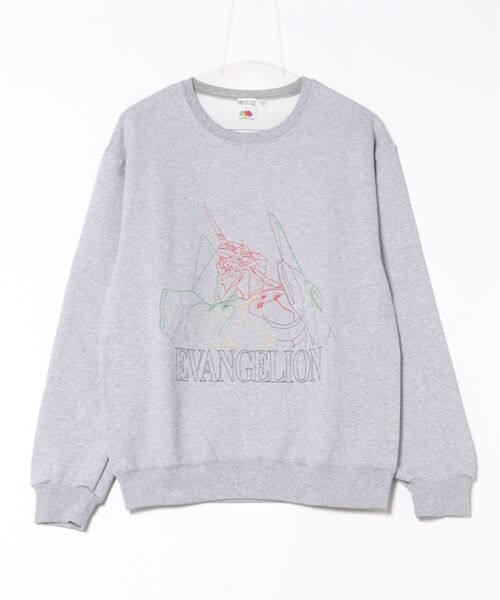 FRUIT OF THE LOOM(フルーツオブザルーム)の「【FRUIT OF THE LOOM】FTL×EVA 刺繍クルーネックスウェット / フルーツオブザルーム×エヴァンゲリオン(スウェット・メンズ・ブラック/グレー/ネイビー・S/M/L/XL)」の2枚目の写真