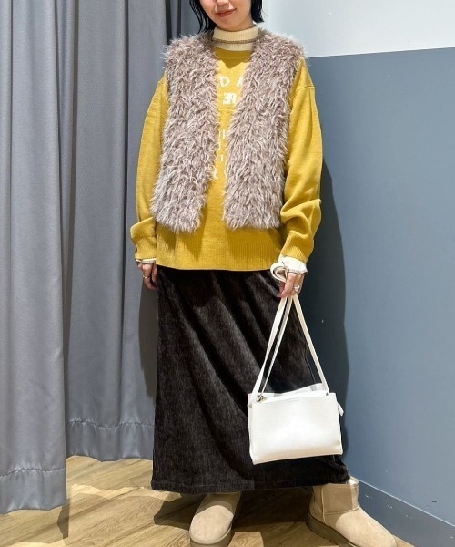 BACK NUMBER（バックナンバー）の「【BACK NUMBER】アクリルサークルロゴクルーネックセーター (カジュアル/遊び心/リラックス/耐久性)（ニット/セーター・メンズ・オリーブ/ホワイト/イエロー・L/XL/M）」の22枚目の写真