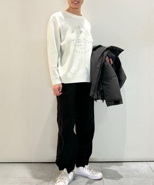 BACK NUMBER（バックナンバー）の「【BACK NUMBER】アクリルサークルロゴクルーネックセーター (カジュアル/遊び心/リラックス/耐久性)（ニット/セーター・メンズ・オリーブ/ホワイト/イエロー・L/XL/M）」の18枚目の写真