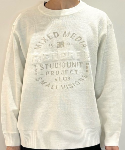 BACK NUMBER（バックナンバー）の「【BACK NUMBER】アクリルサークルロゴクルーネックセーター (カジュアル/遊び心/リラックス/耐久性)（ニット/セーター・メンズ・オリーブ/ホワイト/イエロー・L/XL/M）」の17枚目の写真