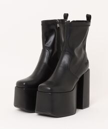 YOSUKE（ヨースケ）の「「YOSUKE/ヨースケ」厚底ストレッチショートブーツ（ブーツ）」