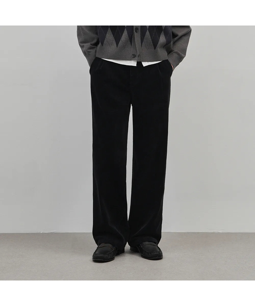 WORK ON BODY OFF(ワークオンボディオフ)の「ベロセミワイドワンタッチコットンコーデュロイパンツ【ブラック】(その他パンツ・メンズ・ブラック・MEDIUM/LARGE/X-LARGE)」の1枚目の写真