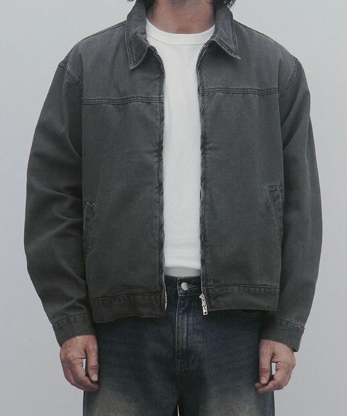 And Again(アンドアゲイン)の「And Again/Washed コットンジャケット(ブルゾン・メンズ・ブラック/カーキ/クリーム/ブラウン・FREE)」の4枚目の写真