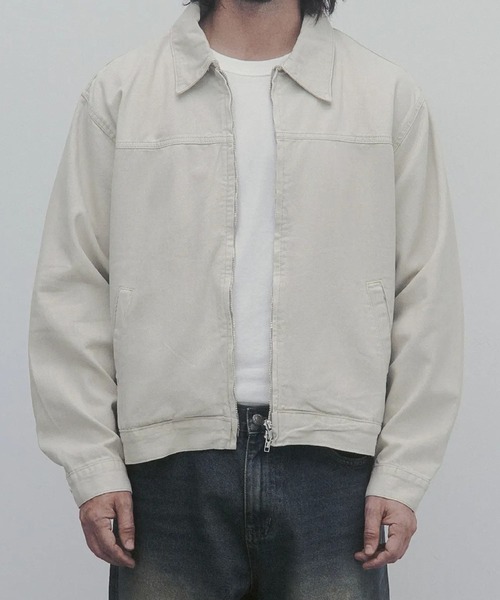 And Again(アンドアゲイン)の「And Again/Washed コットンジャケット(ブルゾン・メンズ・ブラック/カーキ/クリーム/ブラウン・FREE)」の3枚目の写真
