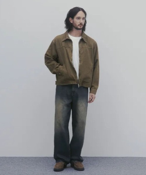 And Again(アンドアゲイン)の「And Again/Washed コットンジャケット(ブルゾン・メンズ・ブラック/カーキ/クリーム/ブラウン・FREE)」の8枚目の写真