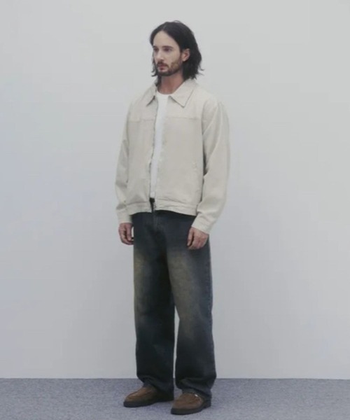 And Again(アンドアゲイン)の「And Again/Washed コットンジャケット(ブルゾン・メンズ・ブラック/カーキ/クリーム/ブラウン・FREE)」の12枚目の写真