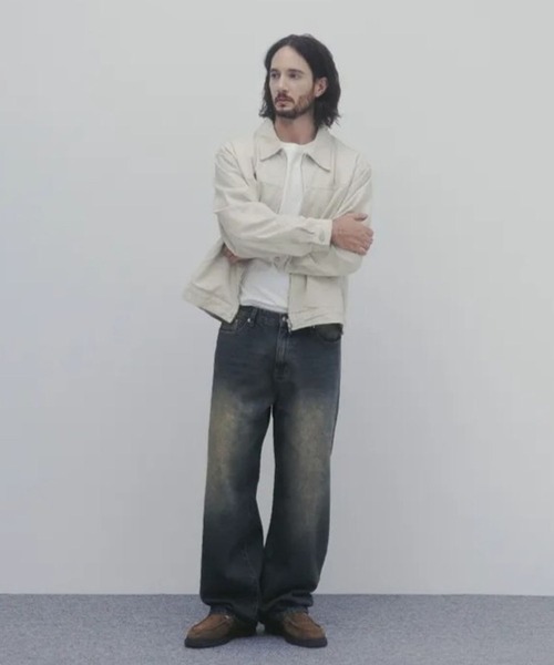 And Again(アンドアゲイン)の「And Again/Washed コットンジャケット(ブルゾン・メンズ・ブラック/カーキ/クリーム/ブラウン・FREE)」の14枚目の写真