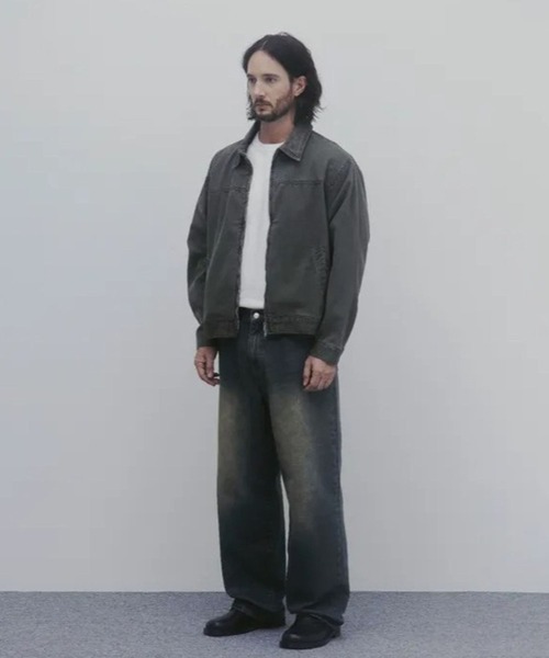 And Again(アンドアゲイン)の「And Again/Washed コットンジャケット(ブルゾン・メンズ・ブラック/カーキ/クリーム/ブラウン・FREE)」の18枚目の写真