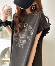 classicalelf（クラシカルエルフ）の「ヴィンテージの余裕に、甘さひとさじ。コットン100%肩フリルピグメントフレンチスリーブワンピース(ロング丈)（ワンピース）」