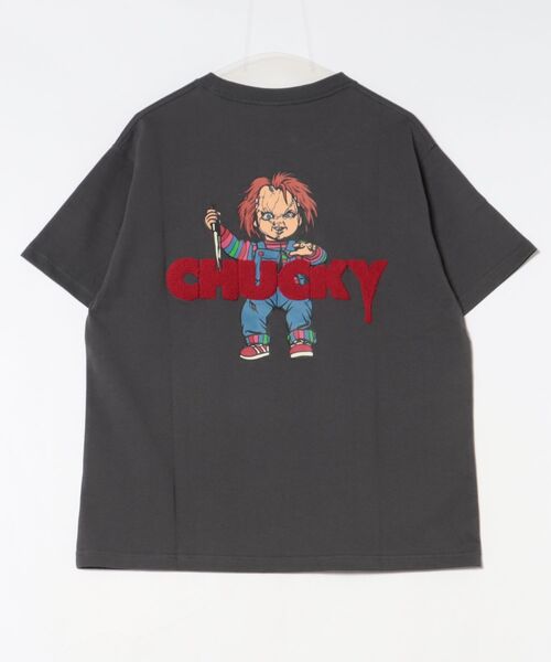 ADPOSION（アドポーション）の「【CHUCKY / チャッキー】サガラロゴ コミック風 プリントクルーネックTシャツ（Tシャツ/カットソー・レディース・ブルー/チャコールグレー/ホワイト・X-LARGE/LARGE/MEDIUM）」の4枚目の写真