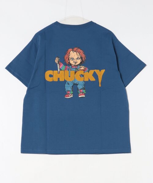 ADPOSION（アドポーション）の「【CHUCKY / チャッキー】サガラロゴ コミック風 プリントクルーネックTシャツ（Tシャツ/カットソー・レディース・ブルー/チャコールグレー/ホワイト・X-LARGE/LARGE/MEDIUM）」の5枚目の写真