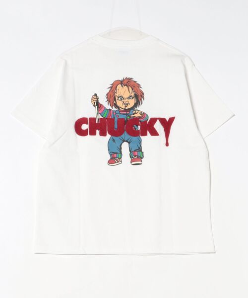 ADPOSION（アドポーション）の「【CHUCKY / チャッキー】サガラロゴ コミック風 プリントクルーネックTシャツ（Tシャツ/カットソー・レディース・ブルー/チャコールグレー/ホワイト・X-LARGE/LARGE/MEDIUM）」の6枚目の写真