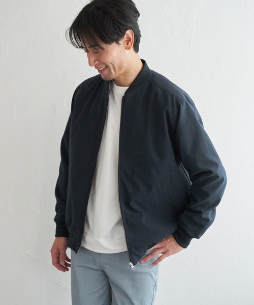 ikka(イッカ)の「2wayライナー付きリブブルゾン(ブルゾン・メンズ・ネイビー/グレー/グレイッシュベージュ・M/L/XL/S)」の11枚目の写真