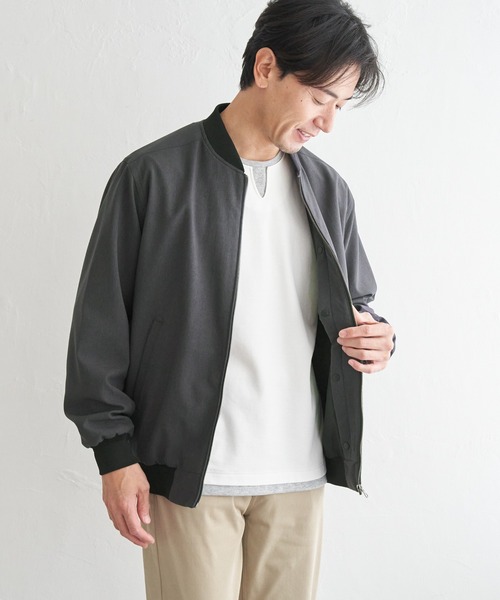 ikka(イッカ)の「2wayライナー付きリブブルゾン(ブルゾン・メンズ・ネイビー/グレー/グレイッシュベージュ・M/L/XL/S)」の5枚目の写真