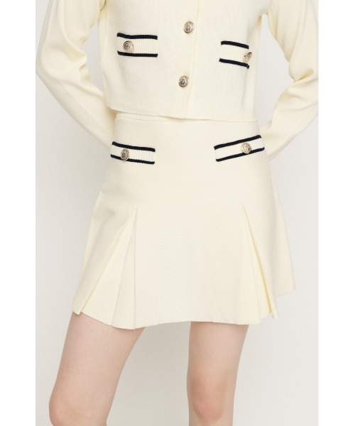SLY(スライ)の「MILANO RIB BOX PLEATS S/SK ミラノリブ ボックスプリーツ ショートスカート 春服(スカート・レディース・アイボリー/ブラック/杢グレー・FREE)」の6枚目の写真