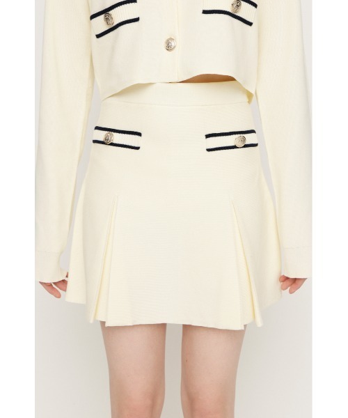 SLY(スライ)の「MILANO RIB BOX PLEATS S/SK ミラノリブ ボックスプリーツ ショートスカート 春服(スカート・レディース・アイボリー/ブラック/杢グレー・FREE)」の7枚目の写真