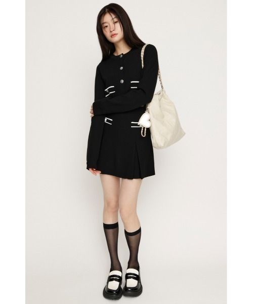 SLY(スライ)の「MILANO RIB BOX PLEATS S/SK ミラノリブ ボックスプリーツ ショートスカート 春服(スカート・レディース・アイボリー/ブラック/杢グレー・FREE)」の10枚目の写真