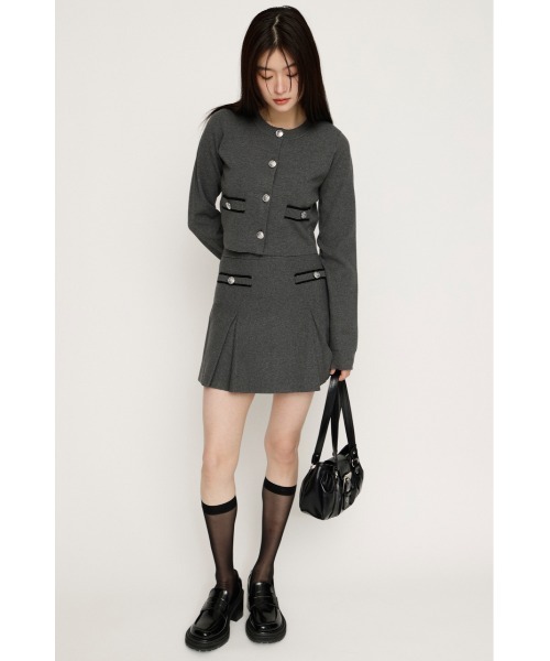 SLY(スライ)の「MILANO RIB BOX PLEATS S/SK ミラノリブ ボックスプリーツ ショートスカート 春服(スカート・レディース・アイボリー/ブラック/杢グレー・FREE)」の14枚目の写真