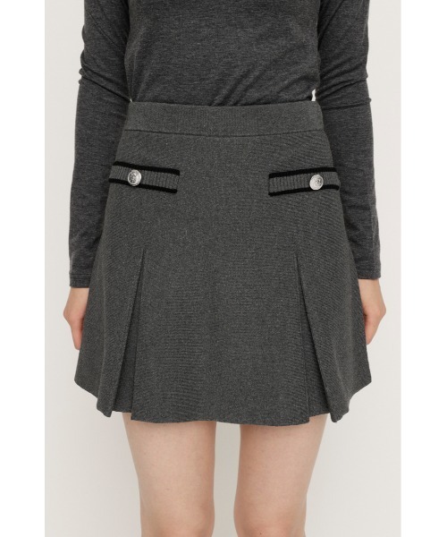SLY(スライ)の「MILANO RIB BOX PLEATS S/SK ミラノリブ ボックスプリーツ ショートスカート 春服(スカート・レディース・アイボリー/ブラック/杢グレー・FREE)」の15枚目の写真
