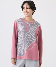 【ウォッシャブル】ツインゼブラジャカードカットソー