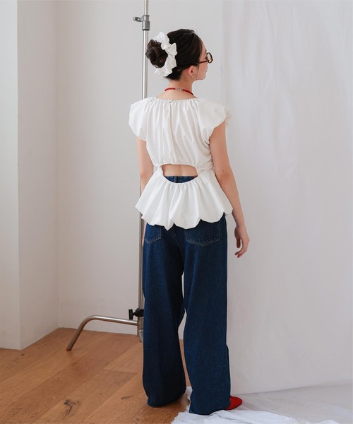 miette(ミエット)の「シュシュセットバルーンブラウス(シャツ/ブラウス・レディース・ライトブルー/ブラック/ライトイエロー/ホワイト/ドット・L/M)」の19枚目の写真